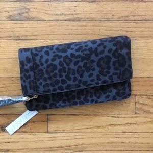 NWT Sole Society leopard print clutch bag